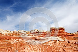 Mindblowing shapes and colors of moonlike sandstone formations in White Pocket, Arizona, USA