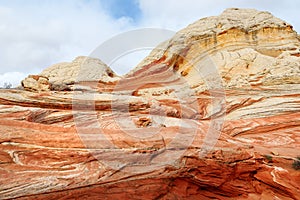 Mindblowing shapes and colors of moonlike sandstone formations in White Pocket, Arizona, USA