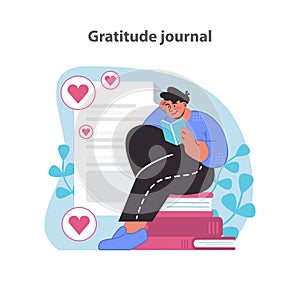 Mindful gratitude journaling set. Reflecting on life's joys with a personal record of appreciation. photo