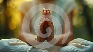 Mindful Serenity: Hands in Anjali Mudra