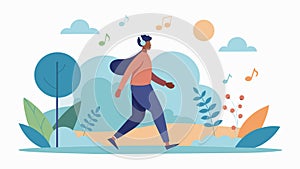 A mindful walk with a soundtrack of calming music to encourage participants to connect with their surroundings and