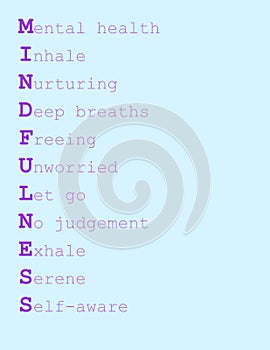 Mindfulness acrostic poem