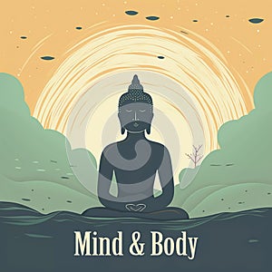 Mindfulness concept wellness of mind and body and seeking spiritual awareness generative AI