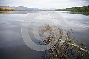 Mindfulness empty background with mountains at Loch Lomond