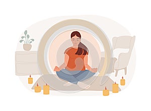 Mindfulness isolated concept vector illustration.