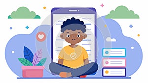 A mindfulness journal app where kids can record their thoughts and feelings engage in selfreflection and set intentions photo