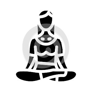 mindfulness meditation glyph icon vector illustration