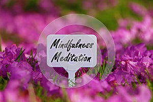 Mindfulness Meditation Signboard.