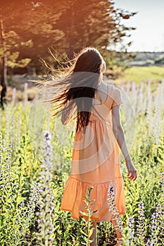 Mindfulness Practices to Connect with Nature, relaxation breathing techniques. Outdoor portrait of calm young woman in