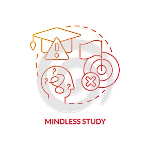 Mindless study red gradient concept icon photo