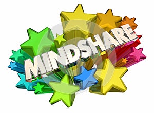 Mindshare Awareness Attention Top Popularity Stars 3d Illustration