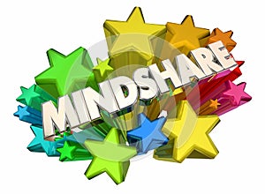 Mindshare Awareness Attention Top Popularity Stars 3d Illustration photo