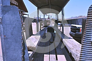 Mine Car Used To Transport Minners Into horizontal Tunnel