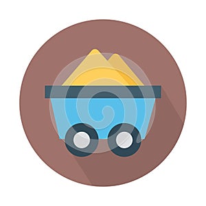 Mine cart Color Vector Icon which can easily modify or edit