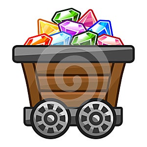 Mine cart with Diamonds photo