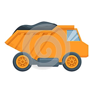 Mine dump truck icon cartoon vector. Cart trolley mine