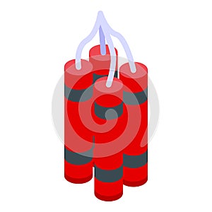 Mine dynamite icon isometric vector. Quarry industry