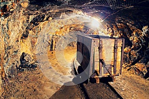 Mine gold underground tunnel railroad