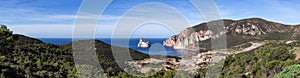 Mine of Masua on the rocky sea coast of Sardinia, Italy.