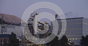 Mine polluting through chimneys. Potash mines in Suria, Catalonia.