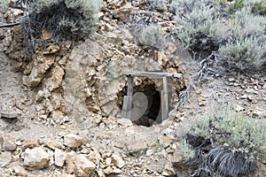 Mine shaft entrance at Masonic-Chemung mine. photo