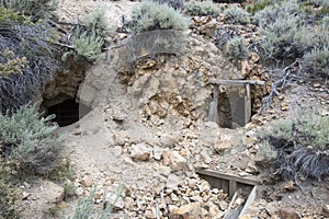 Mine shaft entrances at Masonic-Chemung mine.