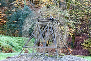 Mine shaft headframe of the former Huelgoat silver-lead mine