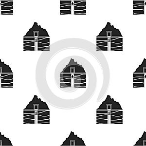 Mine shaft icon in black style isolated on white background. Mine pattern stock vector illustration.