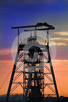 Mine shaft sunset
