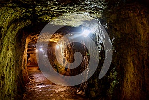 Mine tunnel with path mining industry