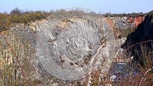 Mine used for mining stone, surface quarry