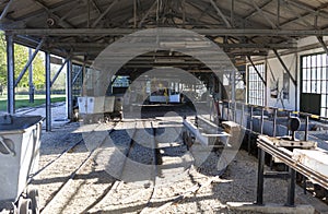 The mine wagin hall in an abandoned mine in Oroszlany village