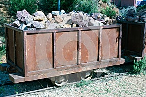 Mine wagon loaded with minerals