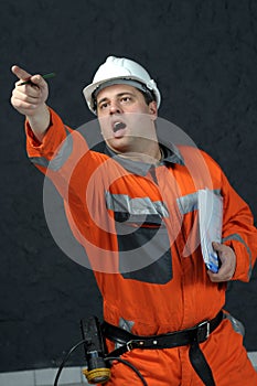 Mine worker with file