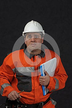 Mine worker with file
