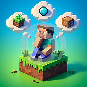 Minecraft characters thinking