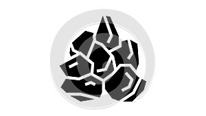 mined stone glyph icon animation