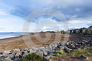 A view of Minehead Beach, Somerset, UK photo