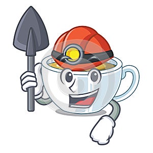 Miner ginger tea in the cartoon shape