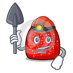 Miner gumdrop mascot cartoon style