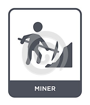 miner icon in trendy design style. miner icon isolated on white background. miner vector icon simple and modern flat symbol for photo
