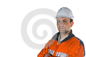 Miner isolated on white with c