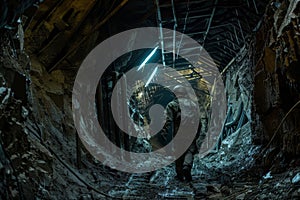 miner in the mine,hard working proffession concept