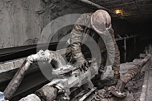 Miner in a mine photo