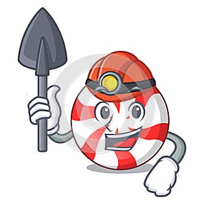 Miner peppermint candy mascot cartoon