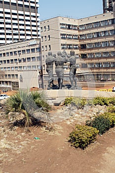 Miner`s statue in downtown Johannesburg