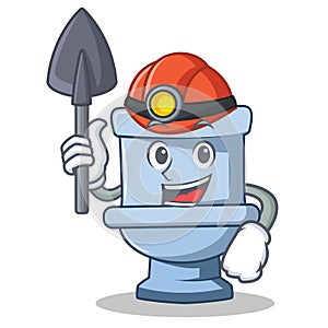 Miner toilet character cartoon style