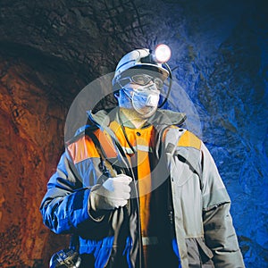 Miner underground mining gold photo