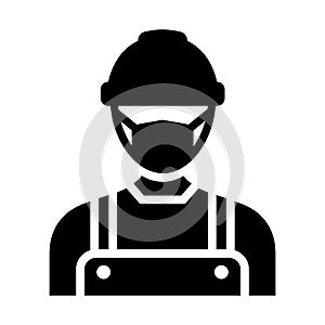 Miner Wearing mask Vector Icon which can easily modify or edit