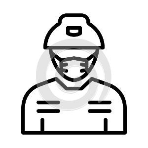 Miner Wearing mask Vector Icon which can easily modify or edit photo